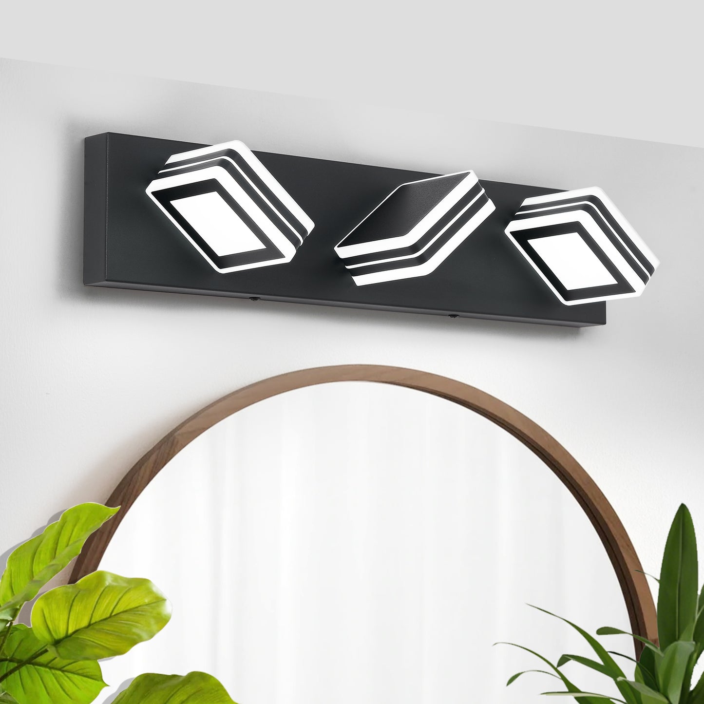 Matte Black Vanity Light Fixtures 3 Lights Up And Down LED Modern Bathroom Vanity Lights Over Mirror Acrylic Black Bath Wall Lighting No Bulbs