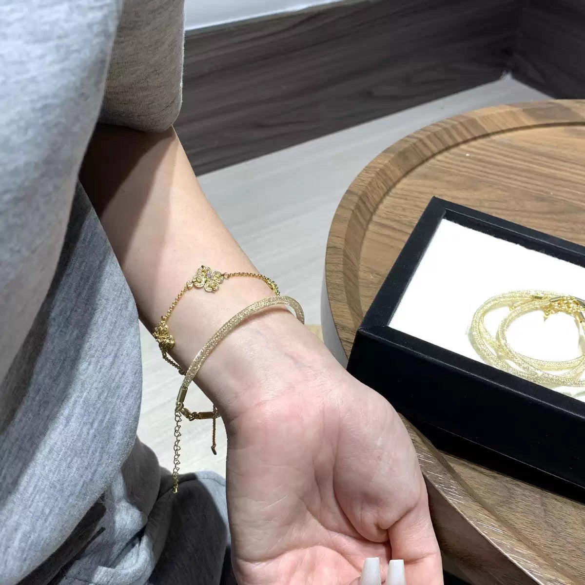 1pc 999 Sterling Silver Mesh Crystal Bracelet, Luxurious Style, Perfect For Daily Wear And Valentine's Gift