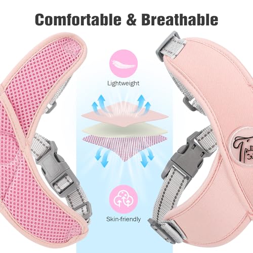 Pawaboo Small Dog Harness and Leash Set, Puppy Harness X-Frame No Pull No Choke, Dog Vest Harness Adjustable for Small Med...