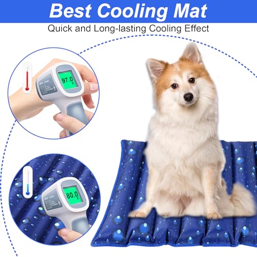 Wensdr Dog Cooling Mat, 35.4" x 18.9", Cooling Mat for Dogs and Cats, Suitable for All Types of Pets, Durable Cooler Fabri...