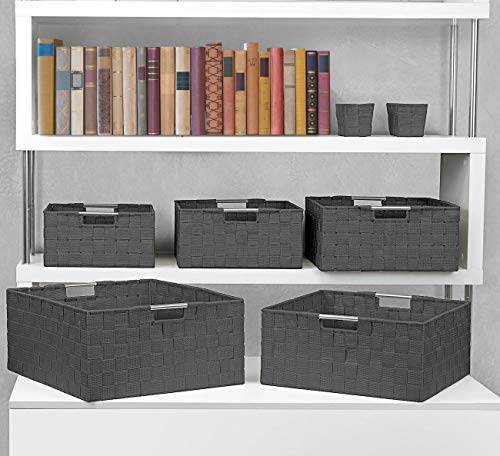 Sorbus Storage Baskets for Organizing (Set of 7), Mesh Hand-Woven Design, Linen Closet Organizers and Storage, Organizer S...