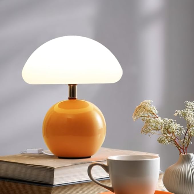 Joyzy Mushroom Table Lamp for Bedroom Light, Desk Bedside Small Lamps for Living Room Night Stands, Mushroom Lighting Deco...
