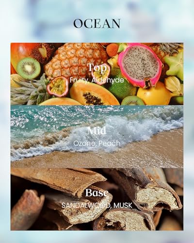 M&SENSE Natural Soy Wax Ocean Scented Candles, 8.1oz Non Toxic Soy Candle 42-Hour Slow Burning, Summer Fresh Smelling Cand...
