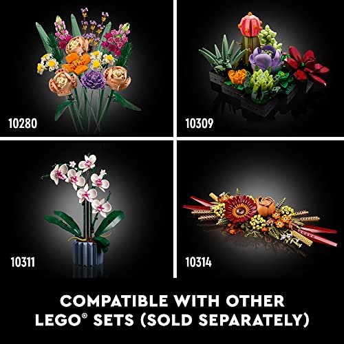 LEGO Botanicals Artificial Wildflower Bouquet - Fake Indoor Flowers Building Set for Home, Kitchen, Desk Decoration, Adult...
