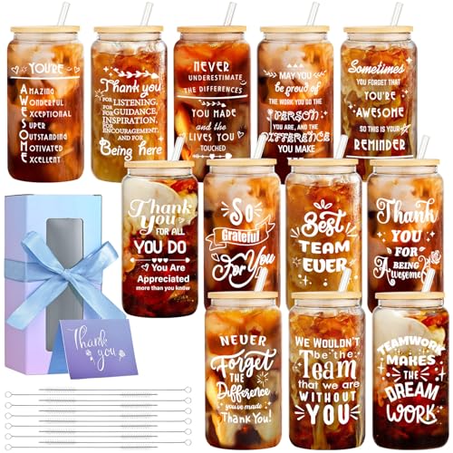 OLSUNOR 12 Set Employee Appreciation Gifts Bulk, Personalized Inspirational Thank You Gifts for Mother's Day Coworker 16 o...
