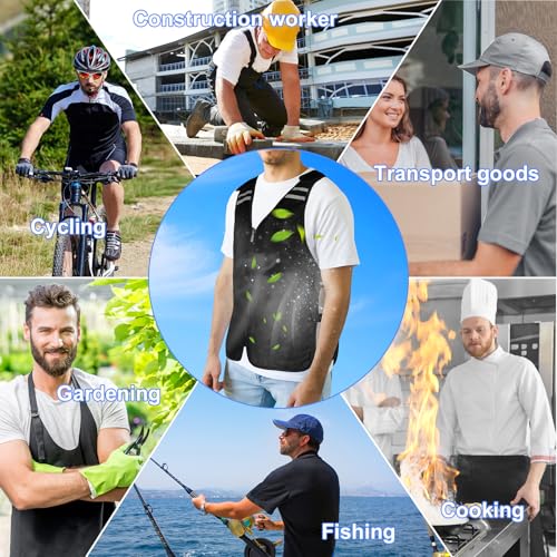 Cooling Vest for Men&Women, Reflective Ice Vest with 32 PCS Ice Packs, Cool Jacket for Hot Weather Summer Workout