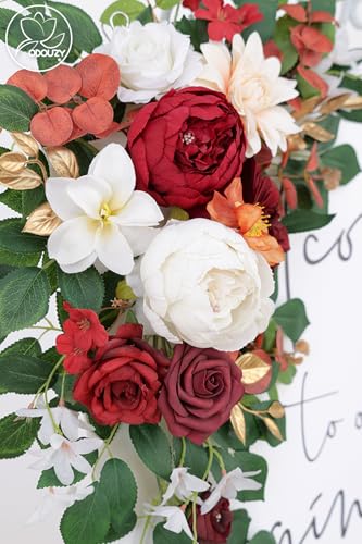 Odouzy Pack of 2 Wedding Arch, Artificial Flowers, Wedding Decor，Flower Garland Be Suited to Banquet, Party, Reception Ent...