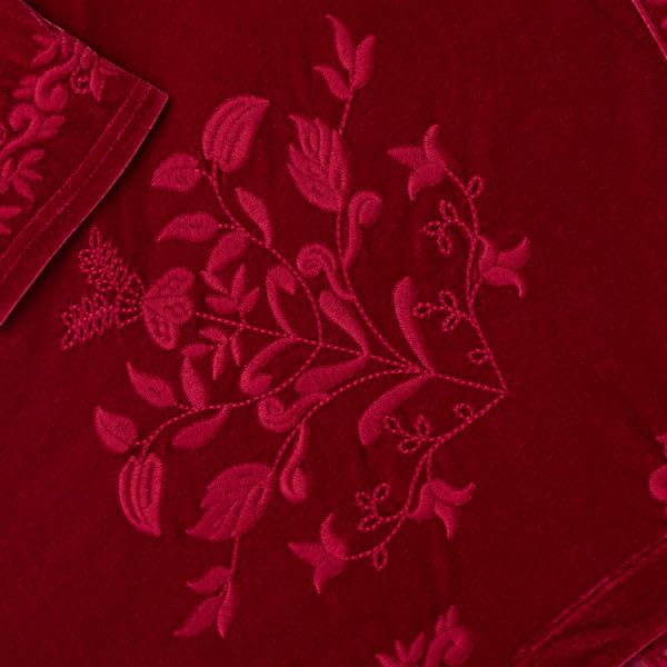 The Lakeside Collection Women's Embroidered Velvet Open Front Cardigan