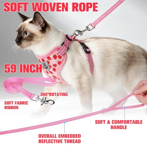 EXPAWLORER Escape Proof Cat Harness and Leash Set - Soft Breathable Vest Harness with Adjustable for Kitten Puppy Outdoor ...