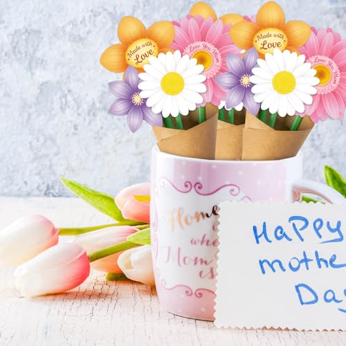 BDDYYI 28 Set Mother's Day Flower Bouquet DIY Kit Floral Paper Craft for Teacher Appreciation & Home Decor Thankful Gift f...