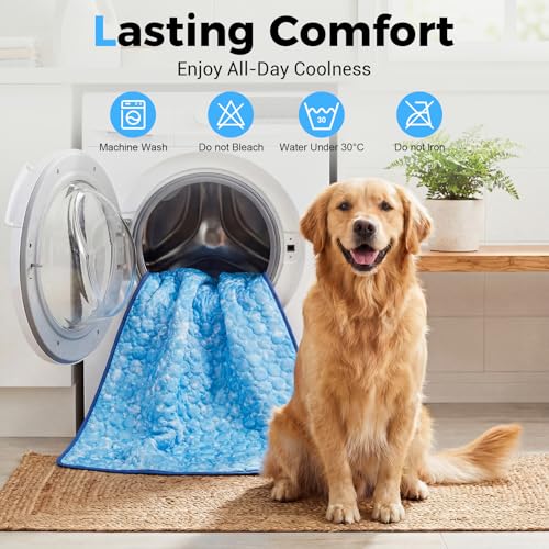 Dog Cooling Mat, Arc-Chill Cooling Fiber Self-Cooling Pad for Dogs - 40" x 28" Washable Non-Toxic Summer Pet Mat, Non-Slip...