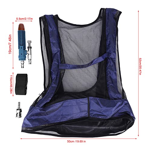 Garosa Adult Cooling Vest with Adjustable Vortex Tube Technology, Compressed Air Powered, Blue, Cotton and Oxford Fabric, ...