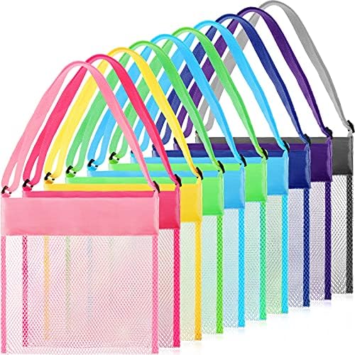 Frienda 15 Pack Mesh Beach Tote Bag, Seashell Bags, Bag Toys Organizer for Holding Beach Children' Toys Market Picnic(Clas...