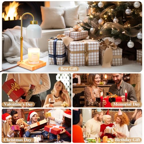 Xiwoa Electric Candle Warmer Lamp with 2H/4H/8H Timer Dimming Height Adjustable Safety Night Lamp, Home Scented Jar Candle...
