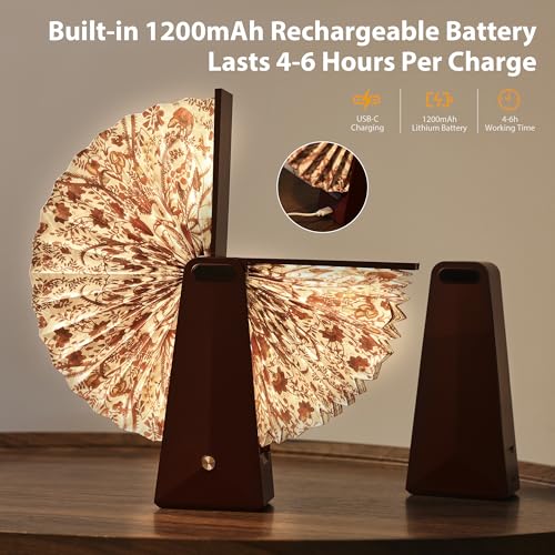 Ba suns Foldable Mood Lamp with Touch Control - 3 Color Changing Portable Atmosphere Light, 2500mAh Rechargeable Battery, ...