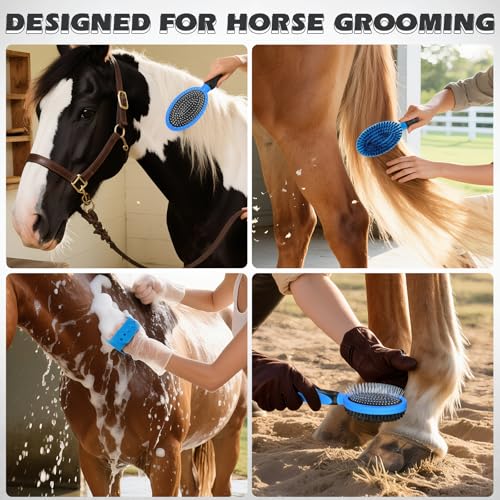 2PCS Pet Grooming Tools - Double-Sided Brush for Shedding and Bathing, Suitable for Short/Long Haired Dogs Cats and Horse...