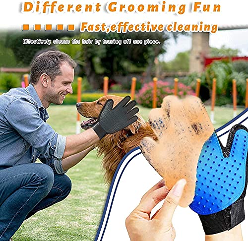 STARROAD-TIM Pet Grooming Glove Hair Remover Brush Gentle Deshedding Efficient Pet Mitt Pet Massage Gloves Left & Right Ha...