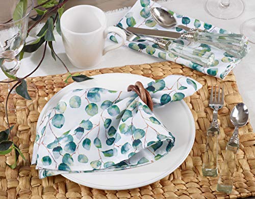 SARO LIFESTYLE Eucalyptus Leaf Table Napkin (Set of 12), Eucalyptus, 20"
