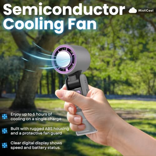 Misticool ArcticPad Portable Peltier Chill-Pad Fan with LED Display, 13K RPM & 100 Speeds (2–6 H Runtime & 1.5 H Fast Char...