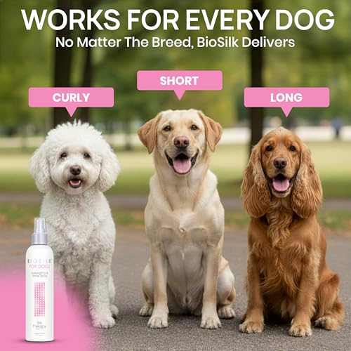 BioSilk for Dogs Detangling Spray with Shine Support, Lightweight Leave In Grooming Mist that Helps Smooth Coats, Detangl...