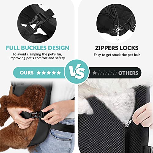 Lukovee Dog Backpack Carrier, Legs Out Easy-fit Dog Front Carrier for Small Medium Dogs, Adjustable Hands Free Dog Chest C...