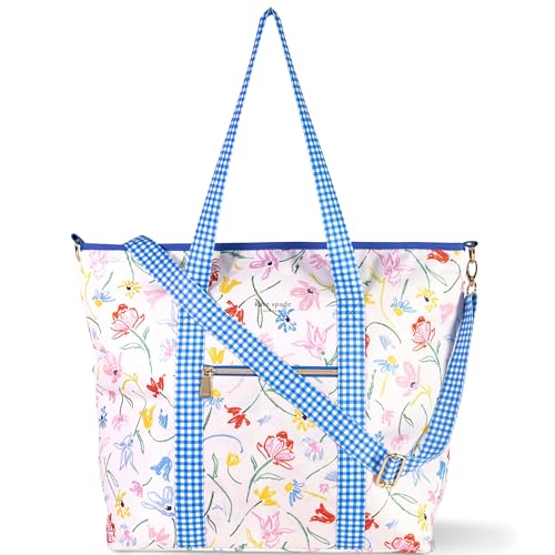 kate spade new york Large Capacity Insulated Cooler Tote Bag, Soft Sided Portable Beach Cooler with Shoulder Strap (Joyful...