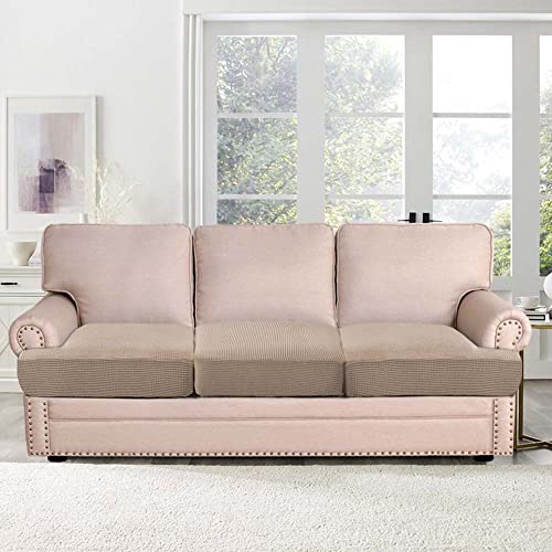 H.VERSAILTEX Stretch 3 Piece T Cushion Sofa Slipcovers Individually Sofa Cushion Covers for 3 Cushion Couch Sofa Seat Cush...