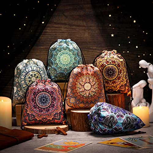 6 Pcs Velvet Storage Bag Dice Storage Bag Drawstring Tarot Card Holder Bag Jewelry Pouch Enthusiasts Hand Gift Bags, 7.1 x...