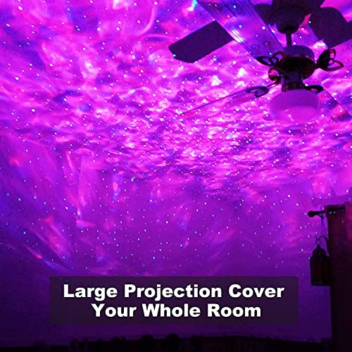 Elec3 Galaxy Projector for Bedroom, Ocean Light Projector with Bluetooth Speaker and RC Water Wave Lamp Northern Night Lig...