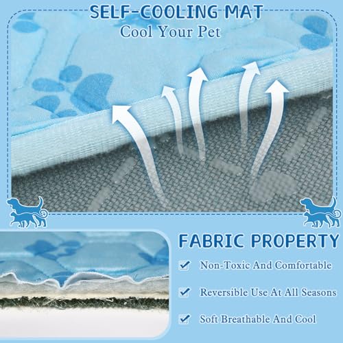 Dog Cooling Mat, Cooling Mat for Dogs - Anti-Slip 3D High Elastic Washable Cooling Pad for Dog, Large Dog Bed Mats for Cra...