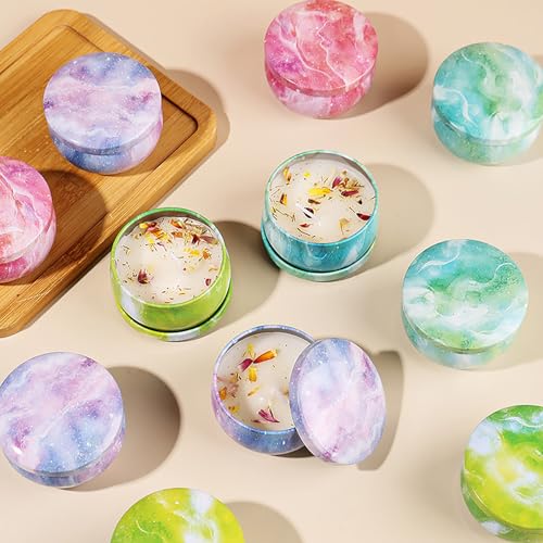Scented Candles Gift Set for Women,4 Pack Sky Aroma Candles with Essential Oils,Soy Wax Flower Petals Assorted Floral Trav...