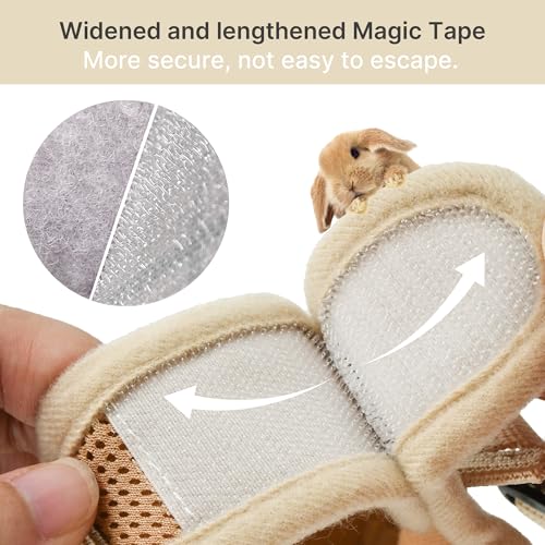 AIITLE Breathable Bunny Harness and Leash Set, Adjustable Straps & Magic Tape Design, Comfort Fit Vest for Puppies, Cats, ...