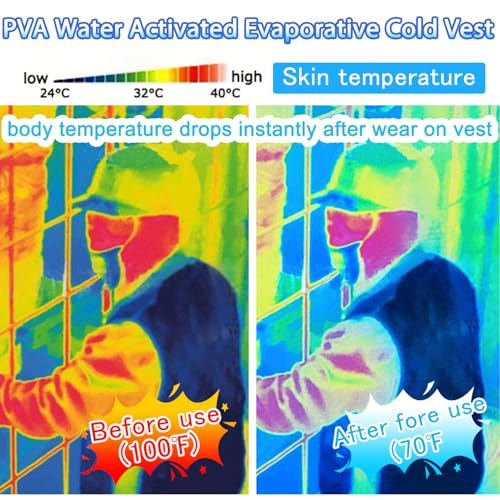 Evaporative Cooling Vest for Men Women - Ice Cool Vest Water Activated PVA Body cooler clothing for Hot Weather