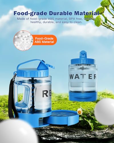 77oz Large Dog Water Bottle - Portable Travel Dog Water Dispenser & Bowl - Leak-Proof Pet Water Jug for Hiking, Camping, W...