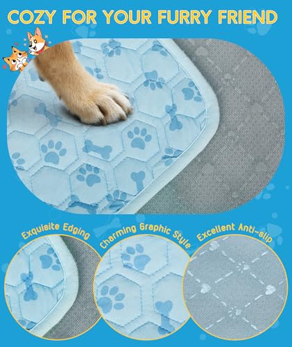 YAOGEG Upgraded Dog Cooling Mat,Q-Max>0.5 Ice Silk Self-Cooling Pad,Breathable Washable Portable Kennel Mat Cooling Mat fo...
