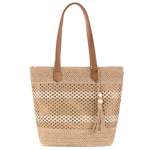 shoowyees Straw Beach Tote Bag Women - 2026 Handwoven Summer Purse Handbag with Zipper Perfect for Vacation Travel Pool | ...