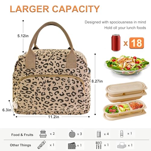 Mziart Lunch Box for Women Men, Large Cute Insulated Lunch Bag Leakproof Thermal Lunchbox Cooler Tote Bags with Adjustable...