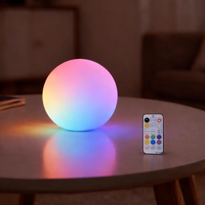 callyan 1 Pack 3-inch Smart Sphere Night Light, Rechargeable LED Ball Lights, 16 RGB Color Change Mood Lighting, Waterpro ...