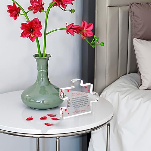 Engraved Acrylic Block Puzzle - Sentimental Gift for Her - Valentine's Day & Fiance Birthday Gift