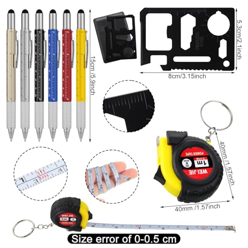 Lasnten 150 Pcs Mini Tape Screwdriver Keychain Set Bulk Father's Day Men Gifts Multitool Pen Card Tool Bag Pouch Adult Pin...