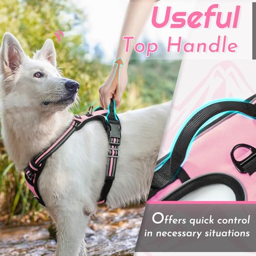 Eagloo Dog Harness for Large Dogs, No Pull Service Vest with Reflective Strips and Control Handle, Adjustable and Comforta...