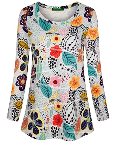 Kimmery Workout Tops for Women Long Sleeve Shirts for Women Quick Dry Line Decor Yoga Tops Sizes S-3XL