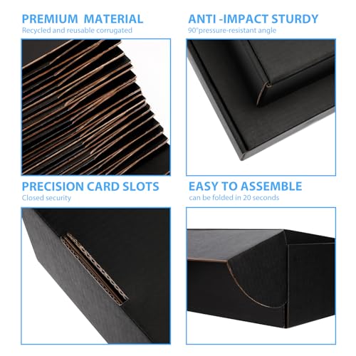 DUZCLI Small Shipping Boxes 13x10x2 Inches – Black Corrugated Cardboard Boxes (20-Pack) for Mailing, Packing, Small Busine...