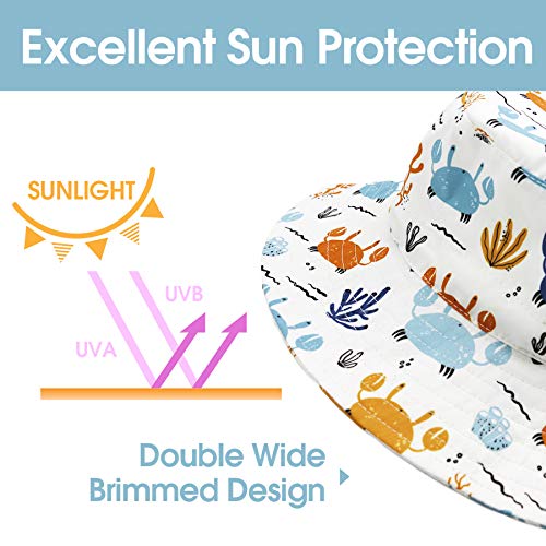 Baby Sun Hat Baby Boy Hats Toddler Hat UPF 50+ Bucket Hat for Baby Girls Infant Beach Hat with Wide Brim Kids Caps