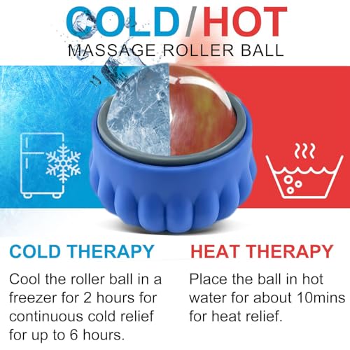 Everjoys Massage Ball Roller Set– Ice Cold and Hot for Deep Tissue and Sore Muscle Relief of Stiffness and Stress, Body, N...