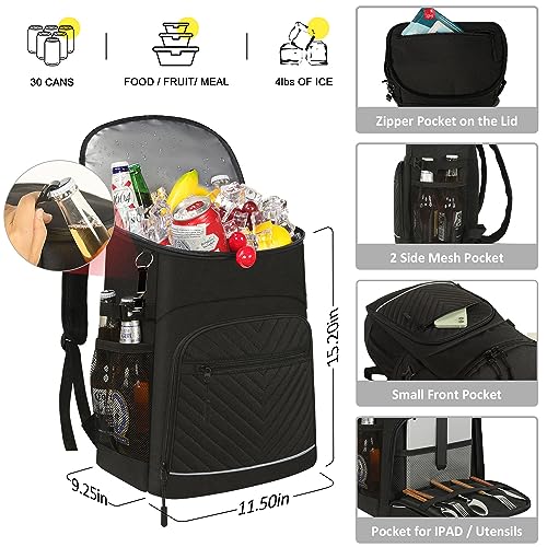 Cooler Backpack Insulated Leakproof Waterproof Backpack Cooler Bag 30/45 Cans, Large Capacity Lightweight Travel Camping B...