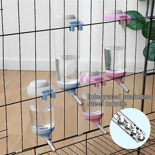 DEEUCHIS Dog Crate Water Bottle - 17 oz No Drip Kennel Pet Water Dispenser, Easy-to-Use Cage Water Bottle for Dogs, Cats, ...