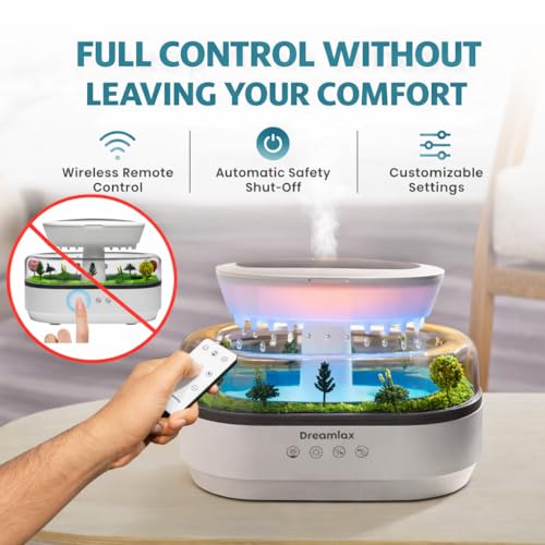 Dreamlax Rain Humidifiers for Bedroom – Cool Mist Essential Oil Diffuser, White Noise Machine with 10 Nature Sounds, 7 LED...