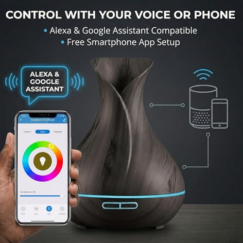 Sierra Modern Home Smart WiFi Humidifier - Aromatherapy Essential Oil Diffusers with App Control & Voice Control - Works w...