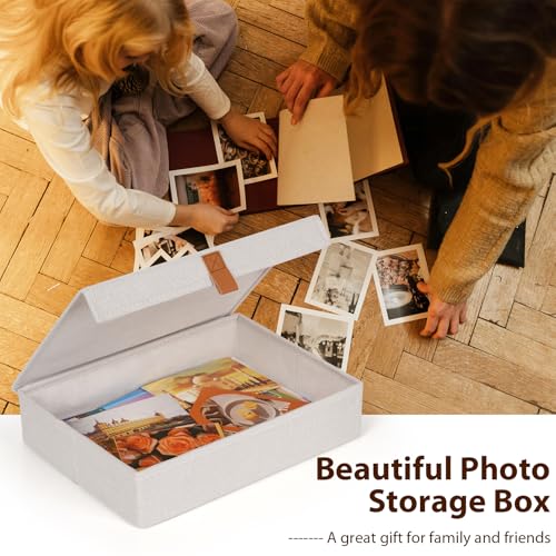 Flenpptly Decorative Photo Storage Box, Photo Boxes Storage with Lids Keepsake Box to Store Pictures, Envelope, Scrapbook ...